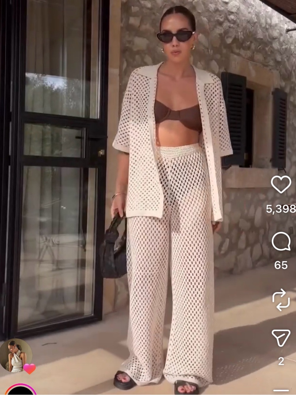 DISSH Sonny Cream Crochet Wide Leg Pants